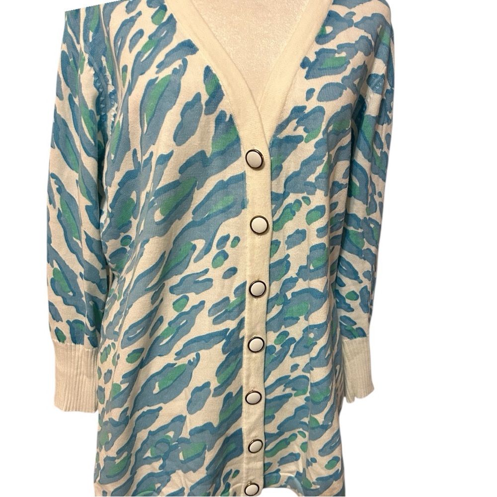 Bob Mackie Wearable Art Abstract Print Cardigan S… - image 3